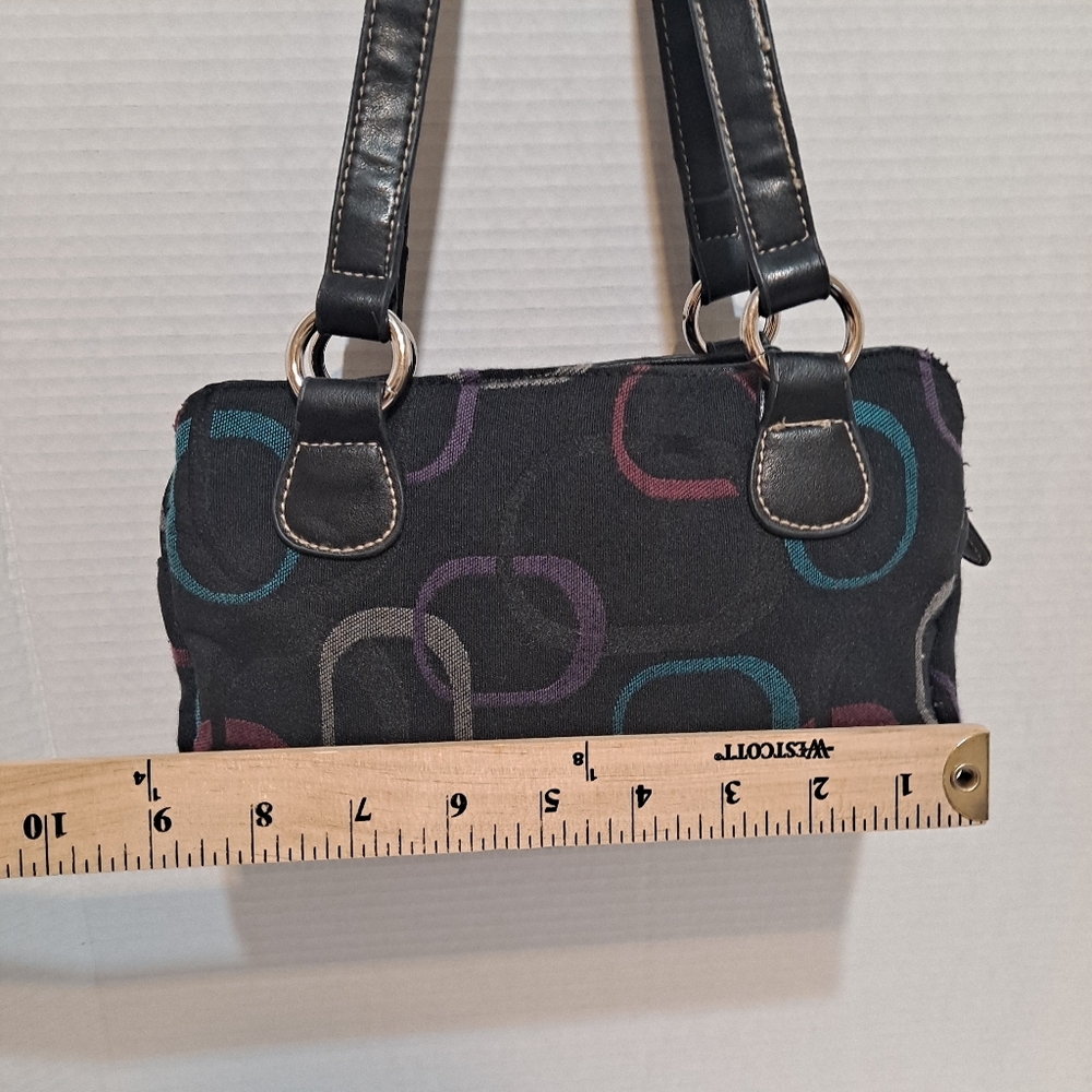 Stylish Black Abstract Patterned Shoulder Bag Pur… - image 4